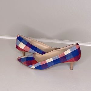 Red White and Blue Plaid Heels, Sole Society